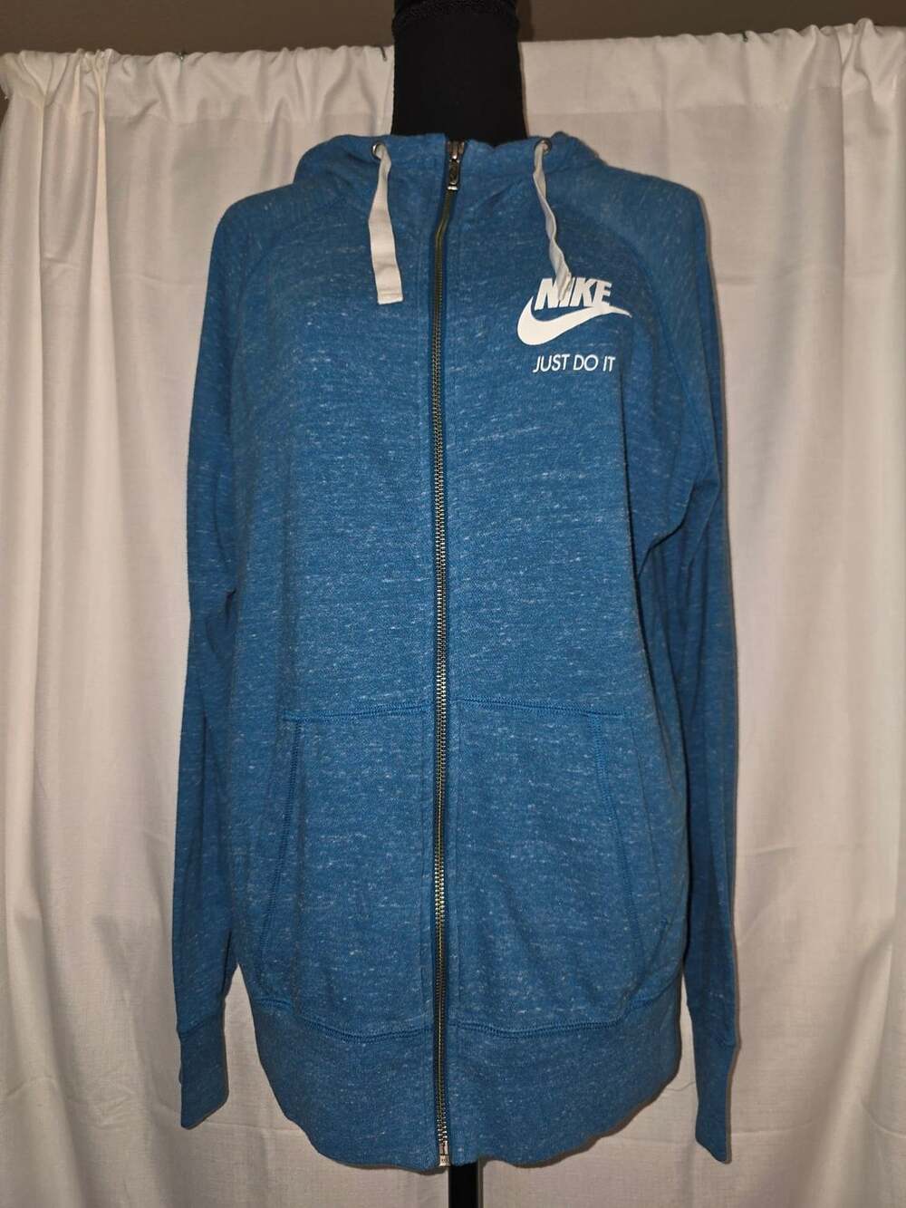 Nike Gym Full Zip Hoodie Blue Just Do It XL